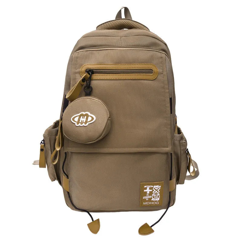 Waterproof nylon travel backpack with contrast stitching in five colour options