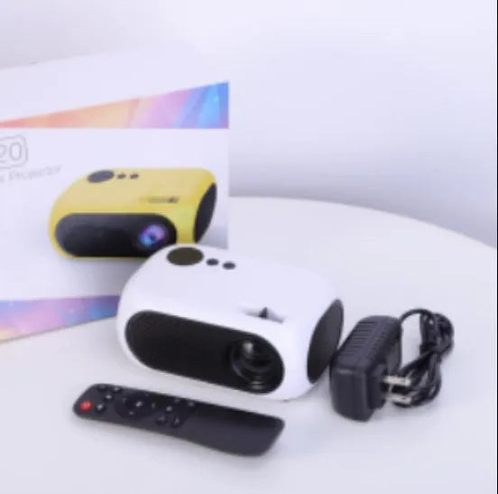 M24 micro mini portable projector in gold or white colour with compact ABS construction