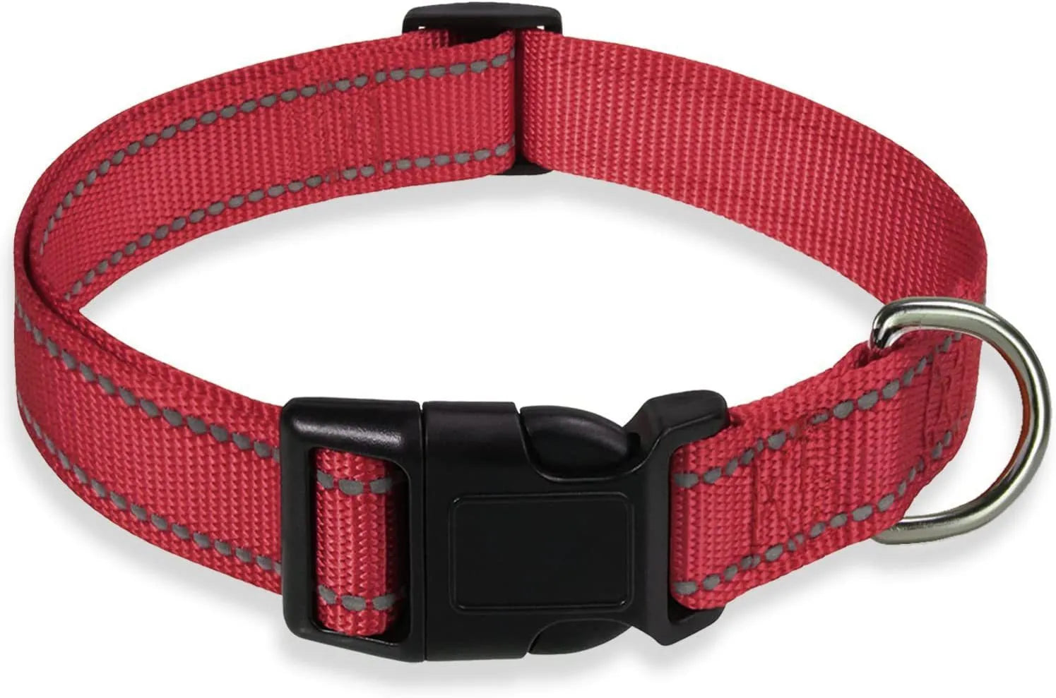 Adjustable nylon dog collar with chest strap in multiple colour options
