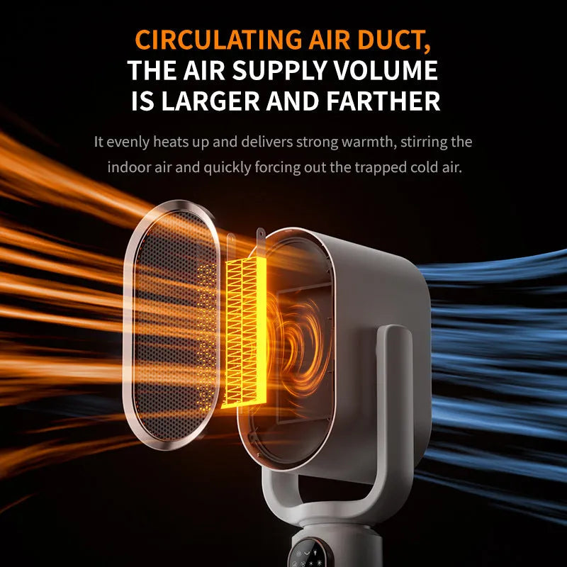 Desktop warm air blower whole house heater in colour N6 with touch control panel and timer display