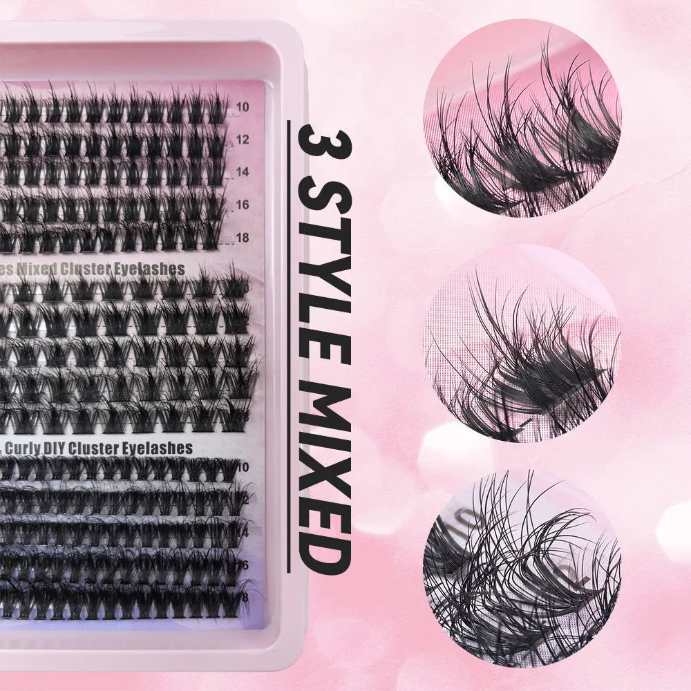 Creative messy style false eyelashes mixed bundle with multiple specification options