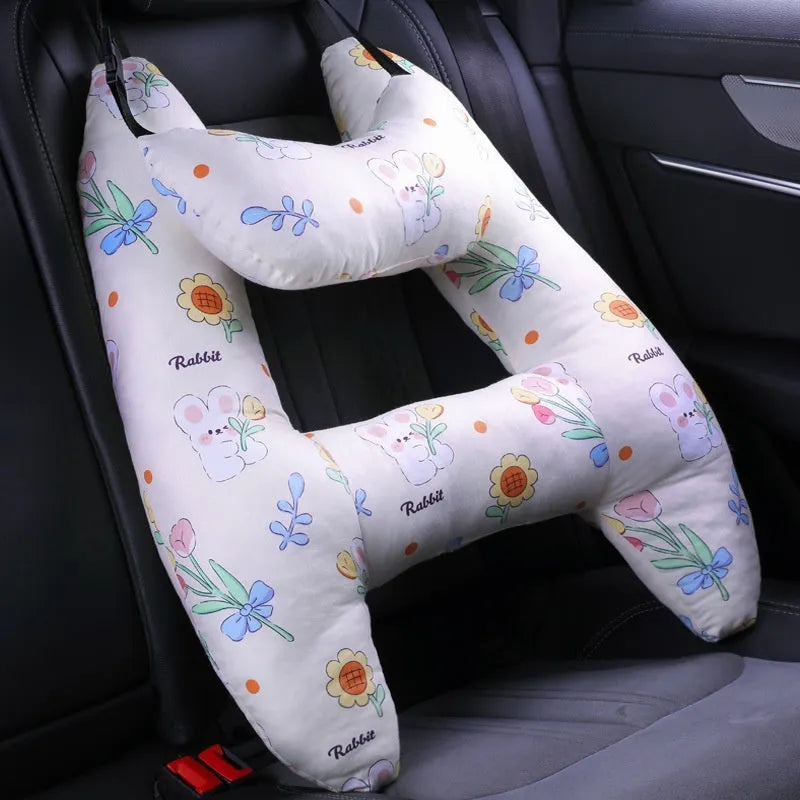 55x70cm car sleeping pillow with printed pattern on pearl cotton fill