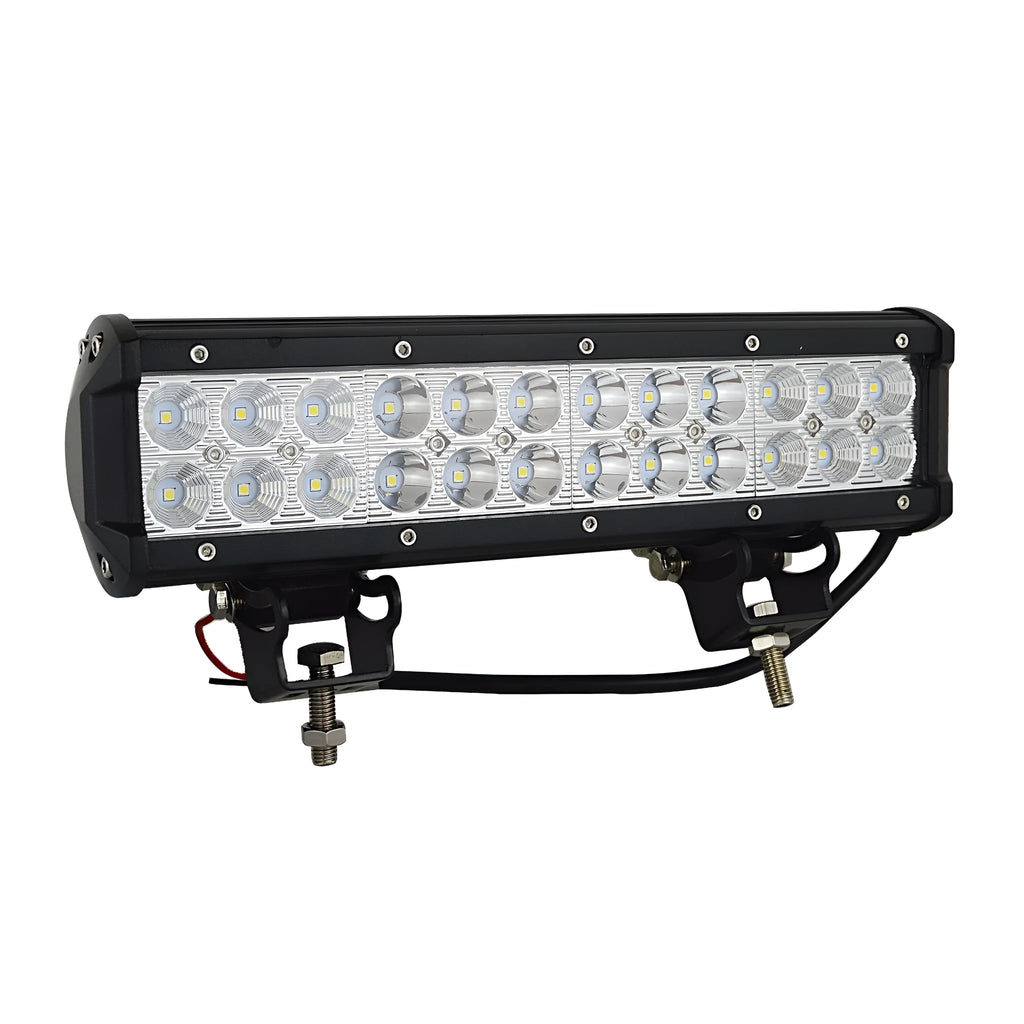 Black aluminium alloy 72W LED roof light bar for off-road vehicles with double row LED configuration