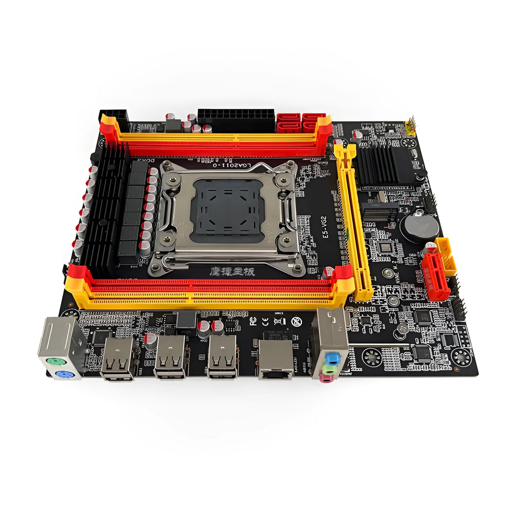 X79-VG2 desktop motherboard with LGA 2011 CPU socket, DDR3 slots, PCIe 16X, and M.2 connector.