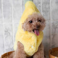 Yellow polyester funny banana dog costume for autumn winter, available in sizes S M L XL