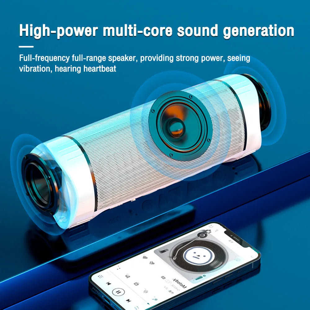 Intelligent Bluetooth speaker with multicolour neon light effects and 3000mAh battery