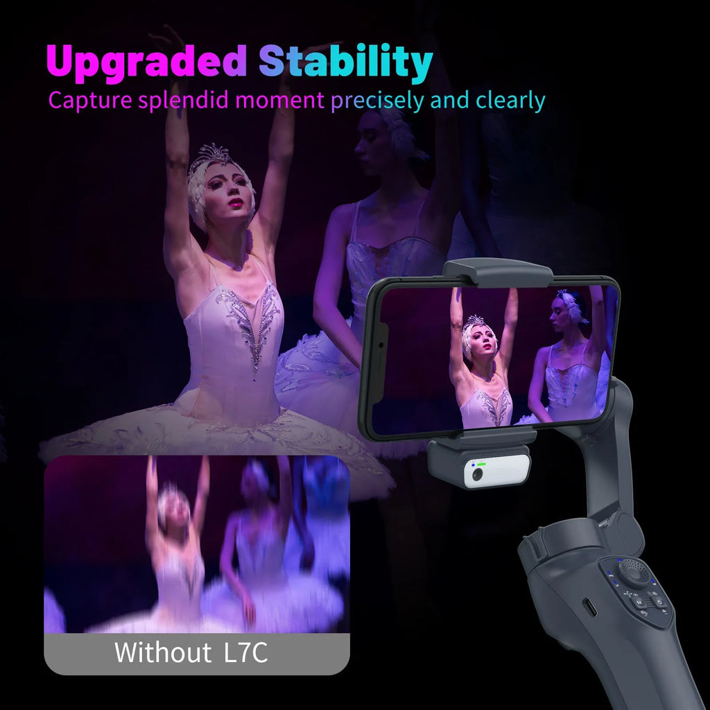 RK series foldable handheld phone gimbal stabiliser in gun colour with USB charging port