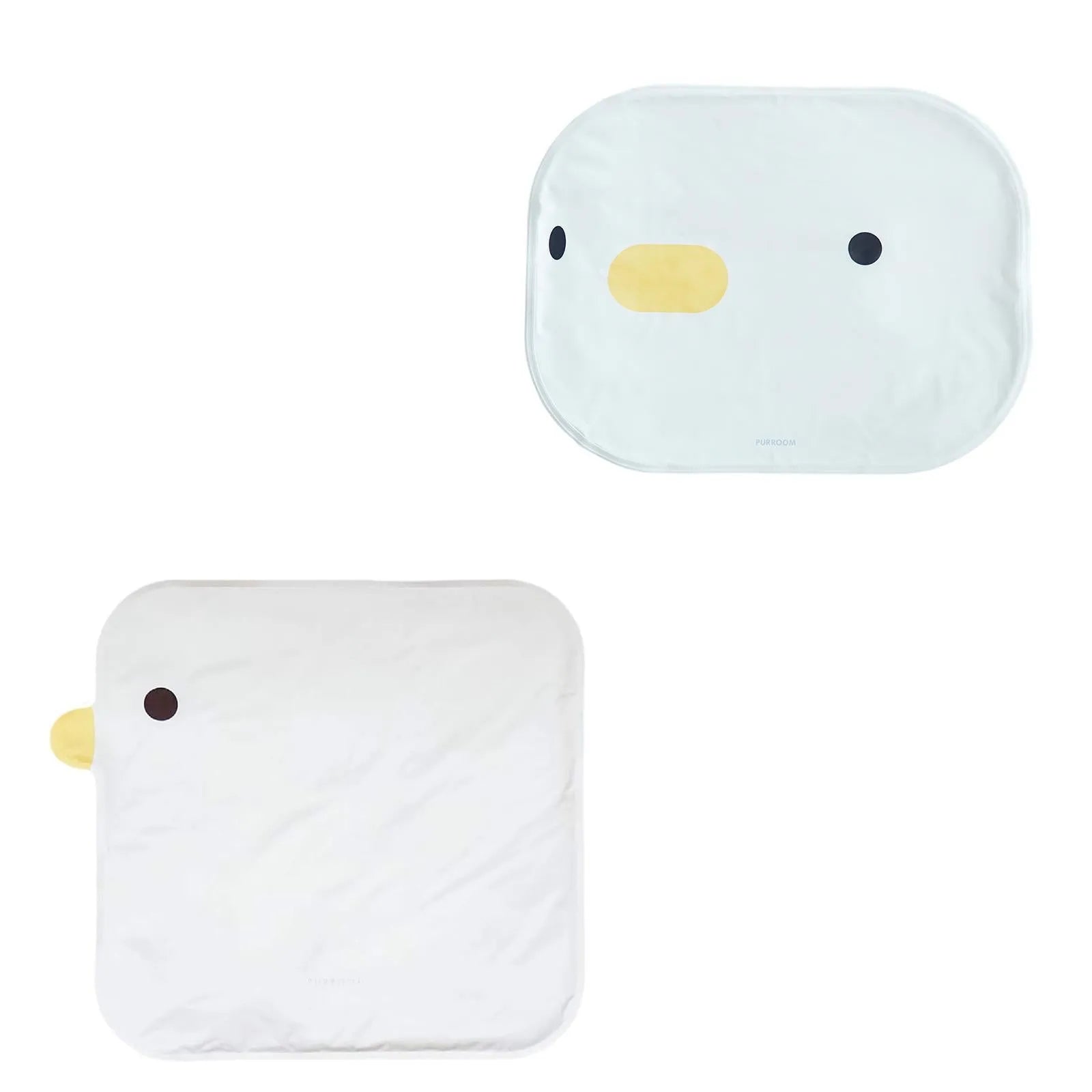 Chick shaped pet cooling mat 45cm square with composite cloth surface