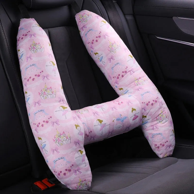 55x70cm car sleeping pillow with printed pattern on pearl cotton fill
