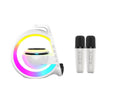 White Bluetooth speaker six-in-one wireless charger with ambience light and dual microphones for home karaoke