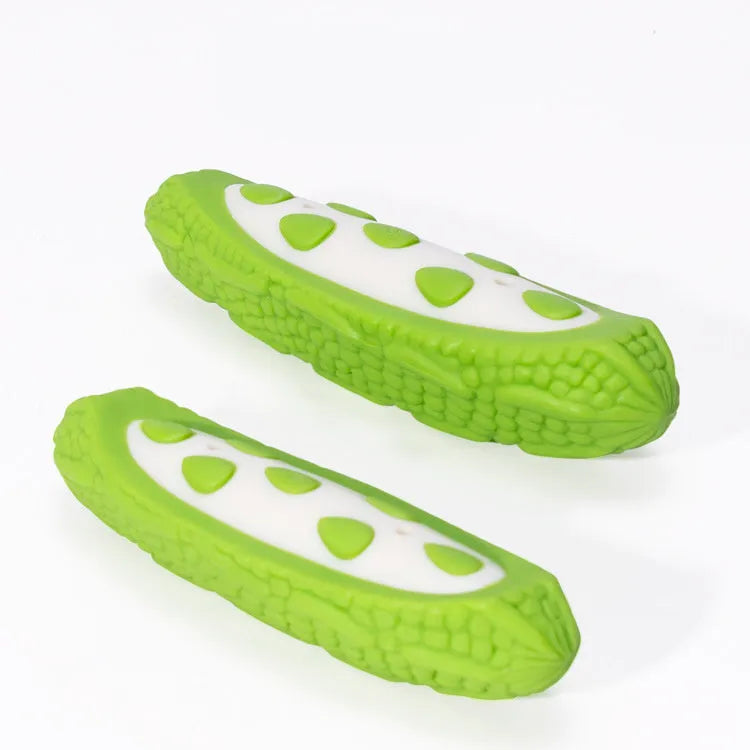 Green and purple meat-scented simulation dog toy resistant to biting in two size options