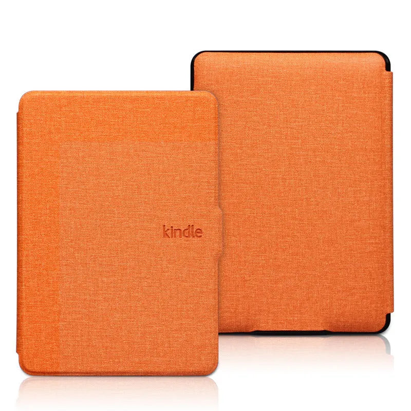 Linen texture Kindle Paperwhite case with magnetic closure in multiple colour options