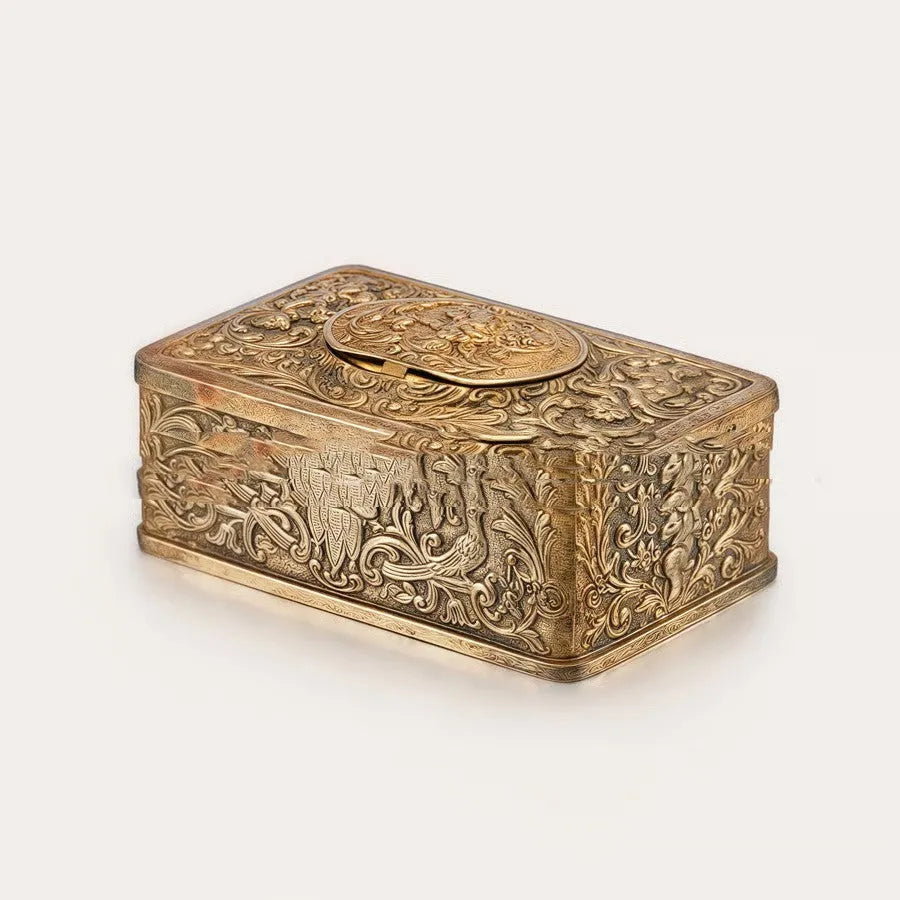 3D retro bird music box in gold, silver, or black, measuring 9.8 x 6.4 x 3.6 cm