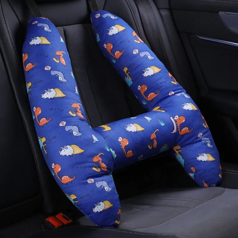 55x70cm car sleeping pillow with printed pattern on pearl cotton fill