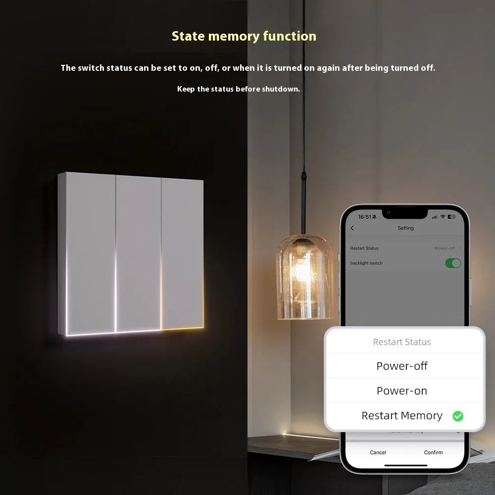 Simple Home Graffiti EU White smart WiFi button switch with voice control and overload protection