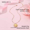 Gold-plated stainless steel necklace with fruit heart pendant on adjustable chain