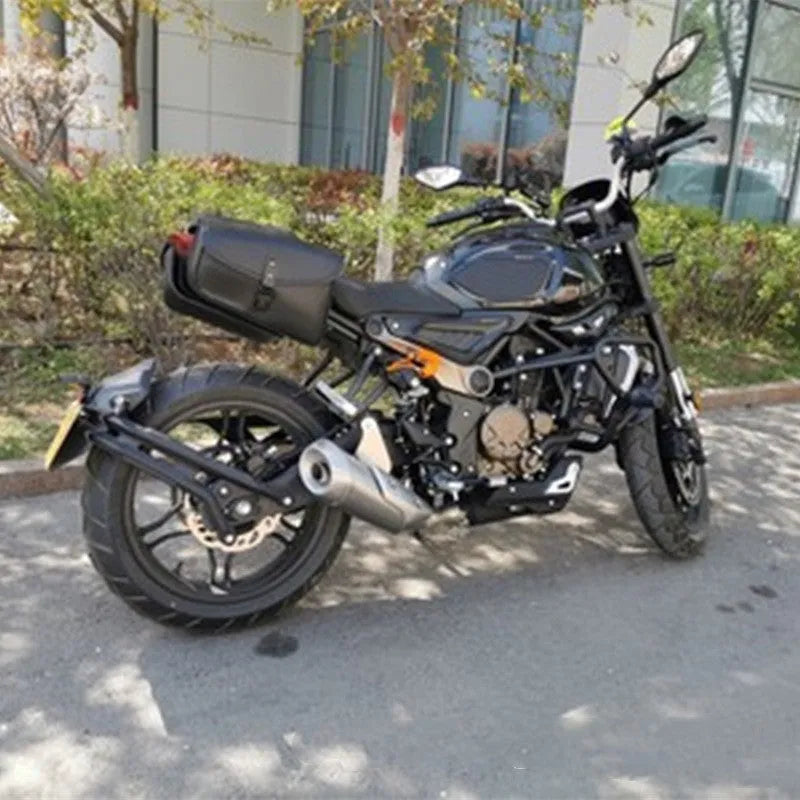 Black PU leather motorcycle swingarm saddlebag for Harley-Davidson Sportster.