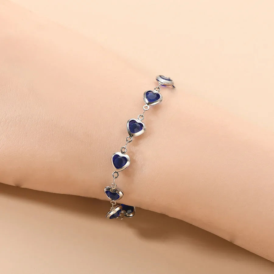 Unisex geometric heart bracelet in stainless steel with colourful electroplated finish