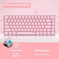 82-key mechanical keyboard with white backlight and metal construction showing red or green switch options