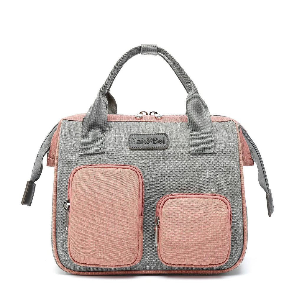 Women's large waterproof handbag with Oxford cloth construction and organisational compartments in grey colour
