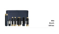6-in-1 hot air comb styling tool with leather case for curling and straightening wet or dry hair