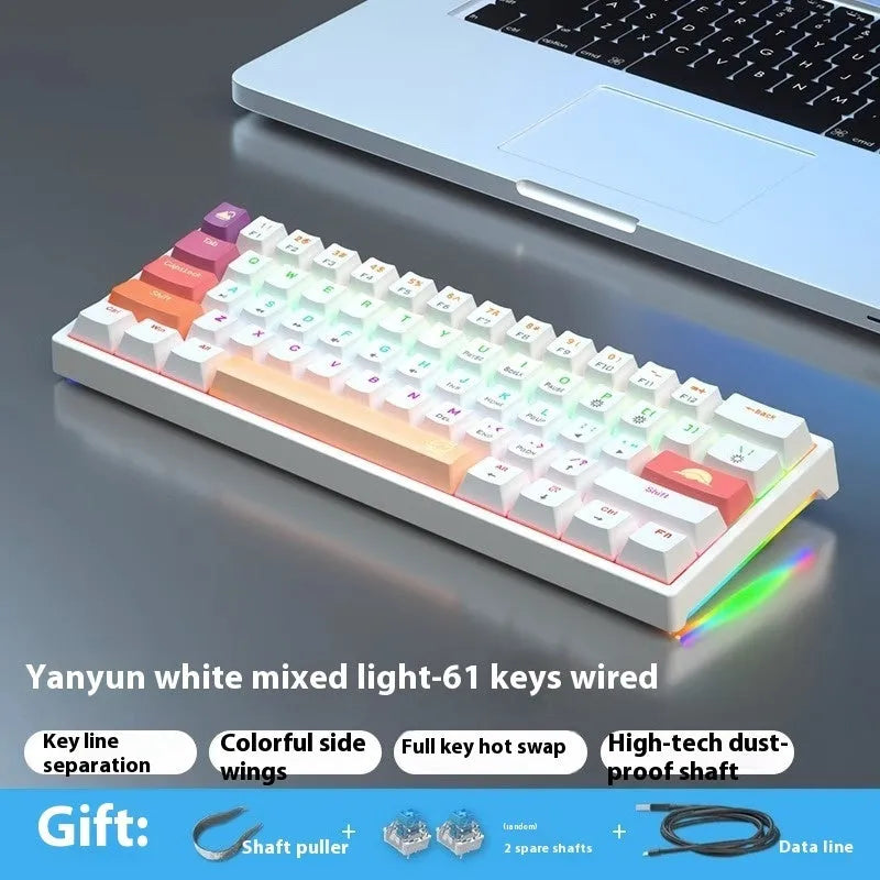 61-key mechanical keyboard with multiple colour options and hot-plug switch functionality