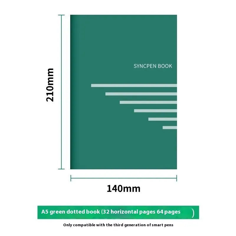 Loose spiral notebook filling paper replacement set with 64 pages and multiple pen refill types