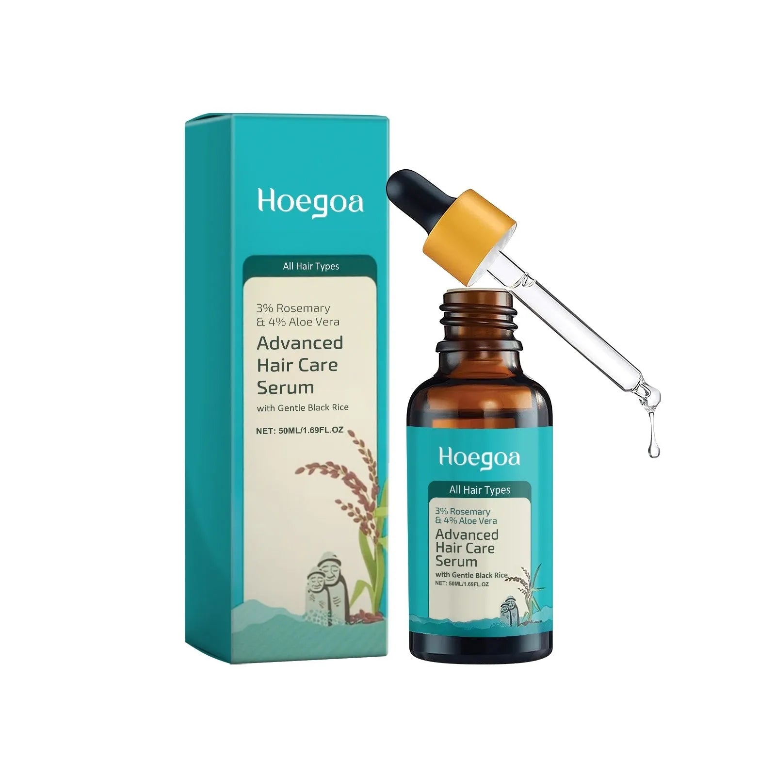 Hair Care Serum 50ml bottle with ginger root oil rosemary oil and aloe extract