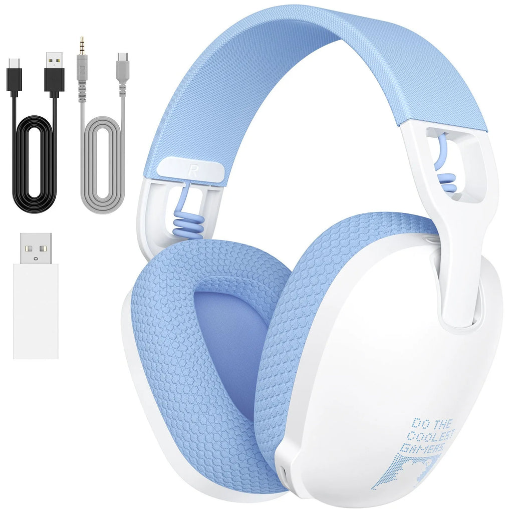 Black and white wireless gaming headset with Bluetooth connectivity and noise reduction technology