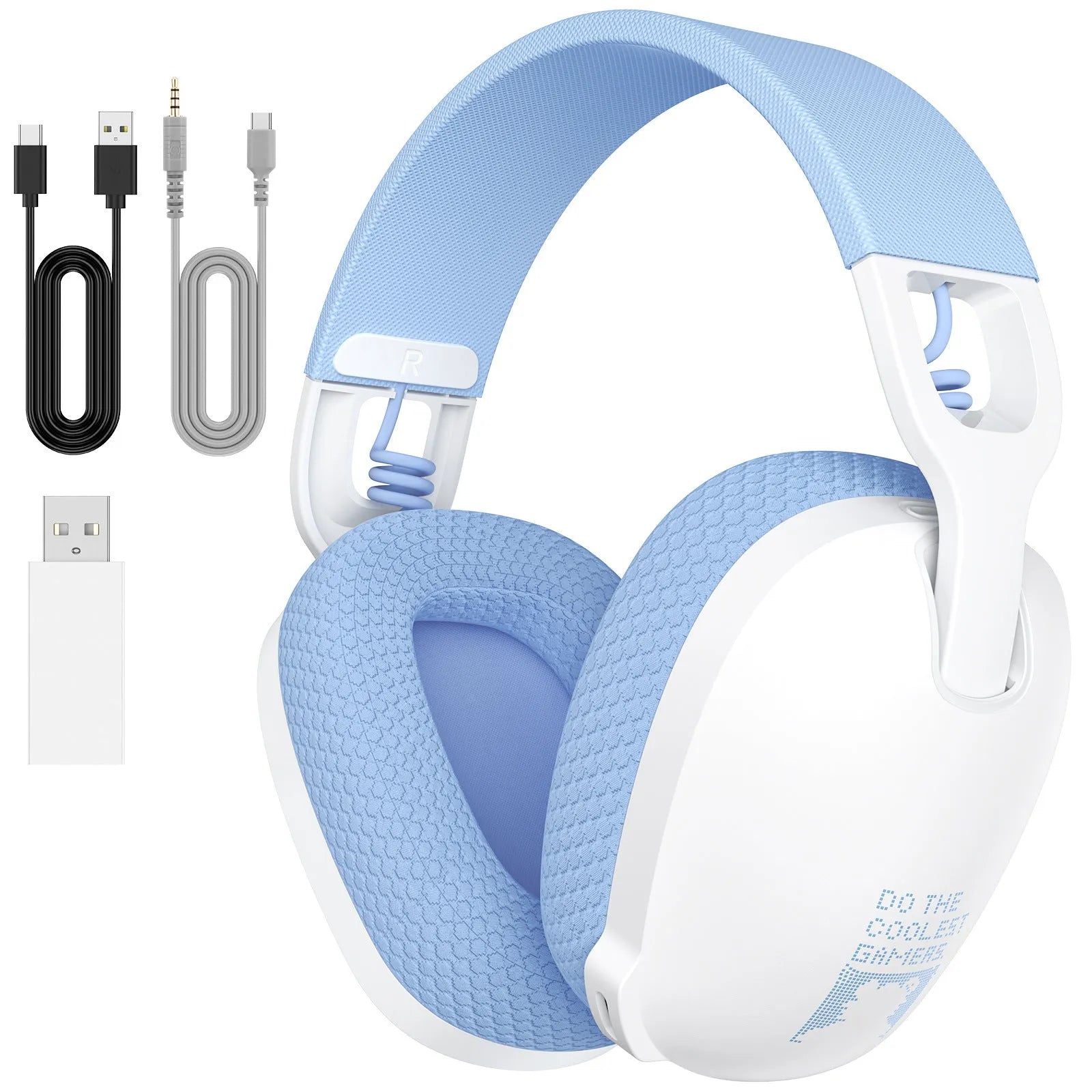 Black and white wireless gaming headset with Bluetooth connectivity and noise reduction technology