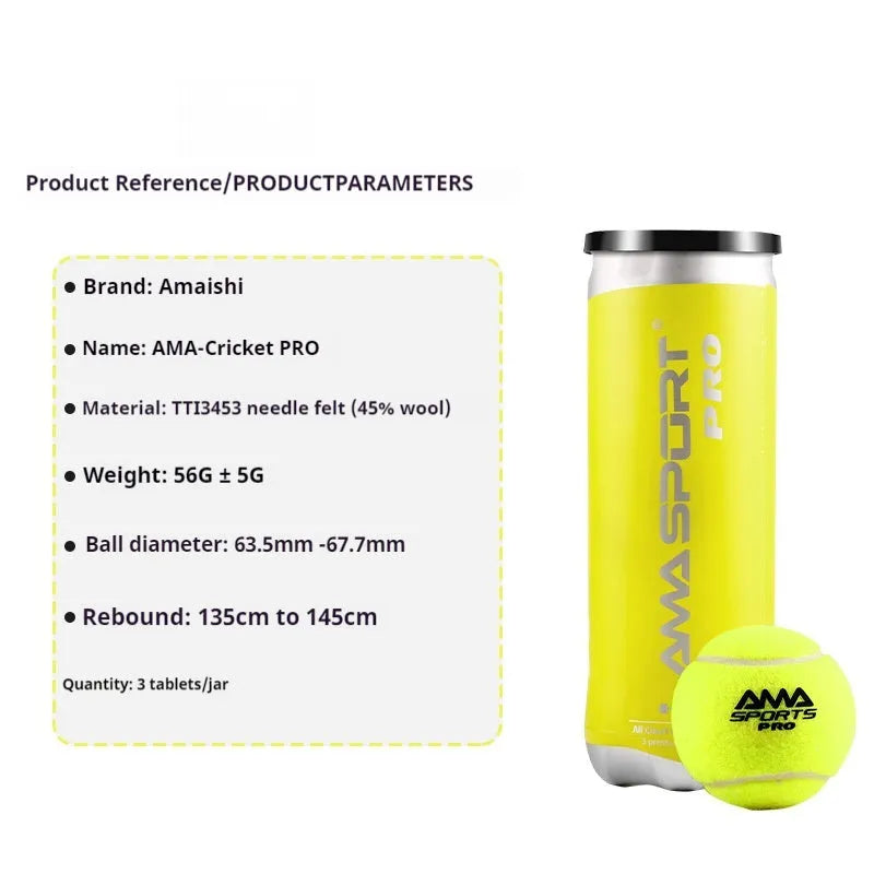 Three cage plate tennis training balls in Cricket-PRO design black green yellow colours