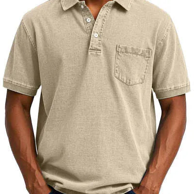 Man wearing a plus size printed short sleeve cardigan shirt in a loose Korean style fit.