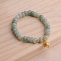 Women's retro strawberry quartz lucky cat bracelet with manual craftsmanship