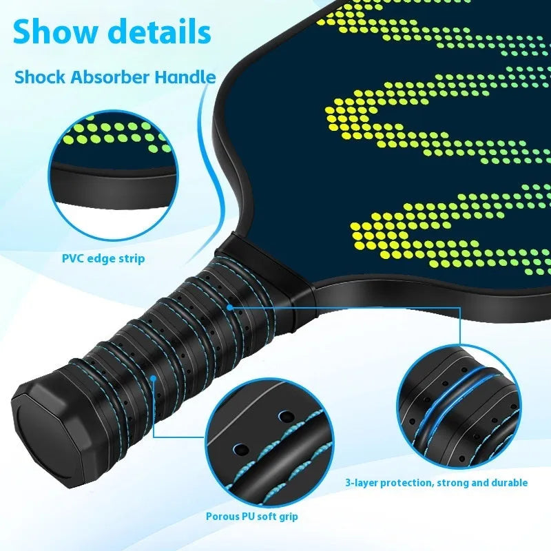 A high-density fibreglass table tennis racket for outdoor sports, complete set.