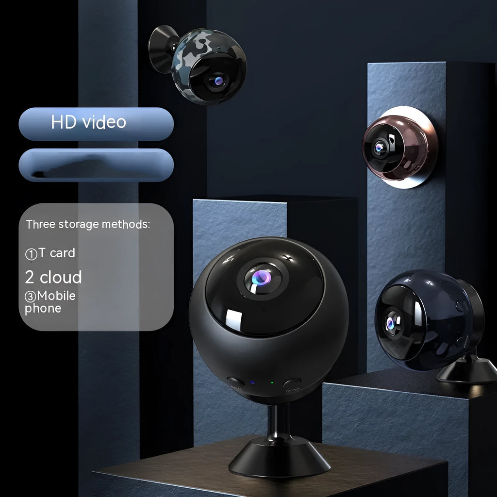 A12 wireless WIFI surveillance camera with ABS plastic housing and 3.6° lens