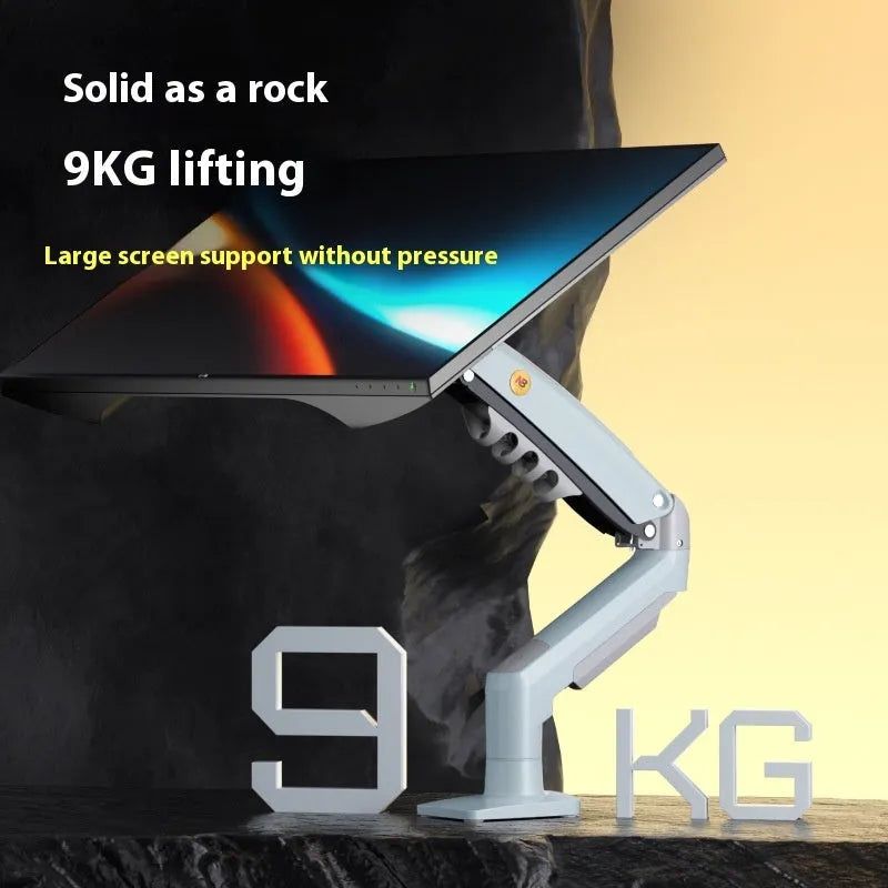 Grey aluminium alloy computer monitor bracket robotic arm F80-XV on a desk