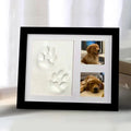 Pet paw print DIY kit with modelling clay and commemorative photo frame for cats and dogs