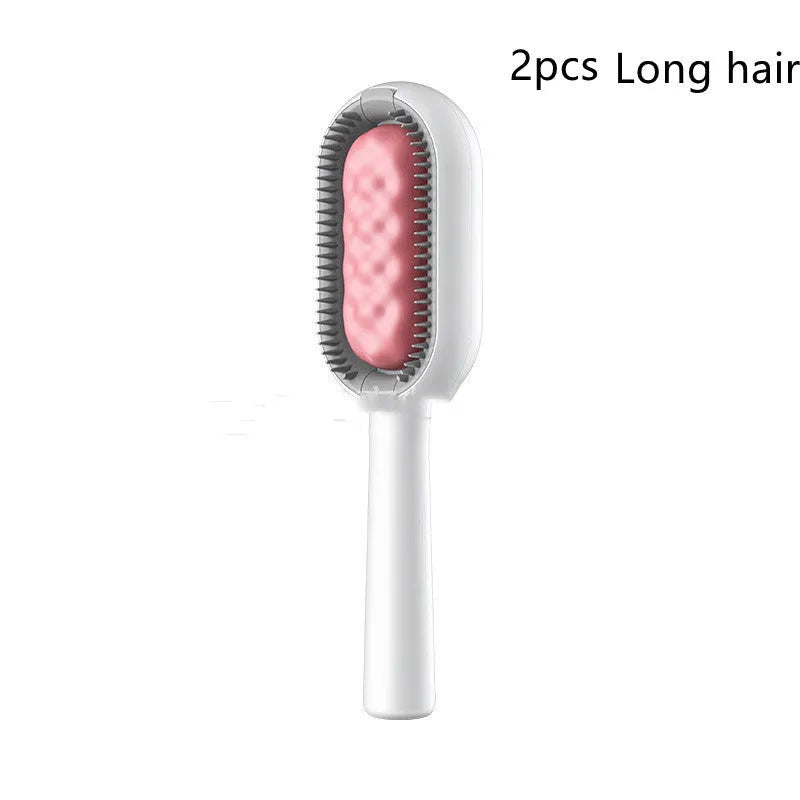 Green plastic pet hair removal comb with disposable adhesive wipes for cats and dogs