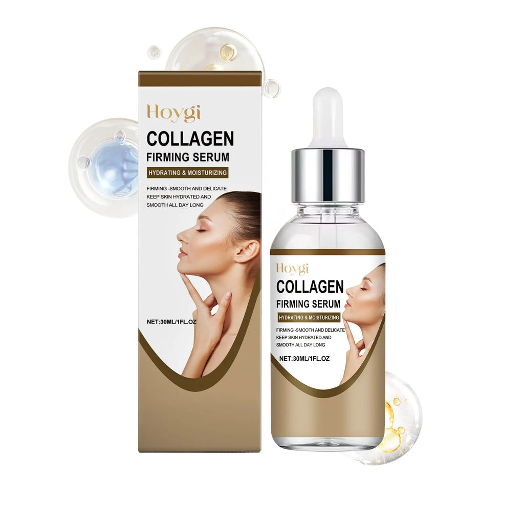30ml bottle of collagen firming facial serum with hyaluronic acid.