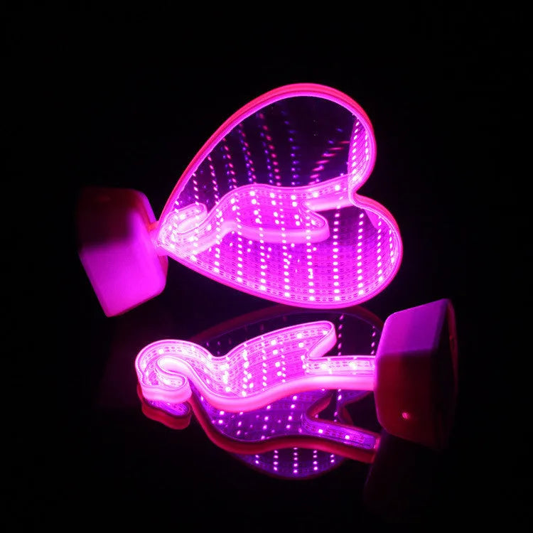 Double-sided plastic love tunnel LED light emitting rose red illumination