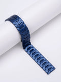 Stainless steel watch strap for Samsung Galaxy Watch in silver, showing business-style full band design.