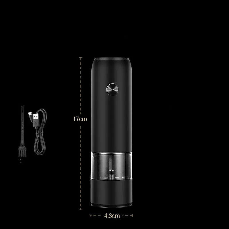USB rechargeable electric spice grinder with clear acrylic body and ceramic mechanism