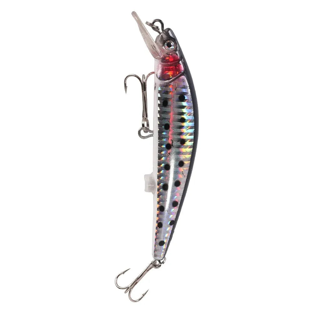 Floating Mino electric USB fishing bait with luminous simulation in colourful blister packaging