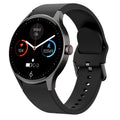 Smart Bluetooth sport watch with round screen shown in black, blue, pink, and red colour options.