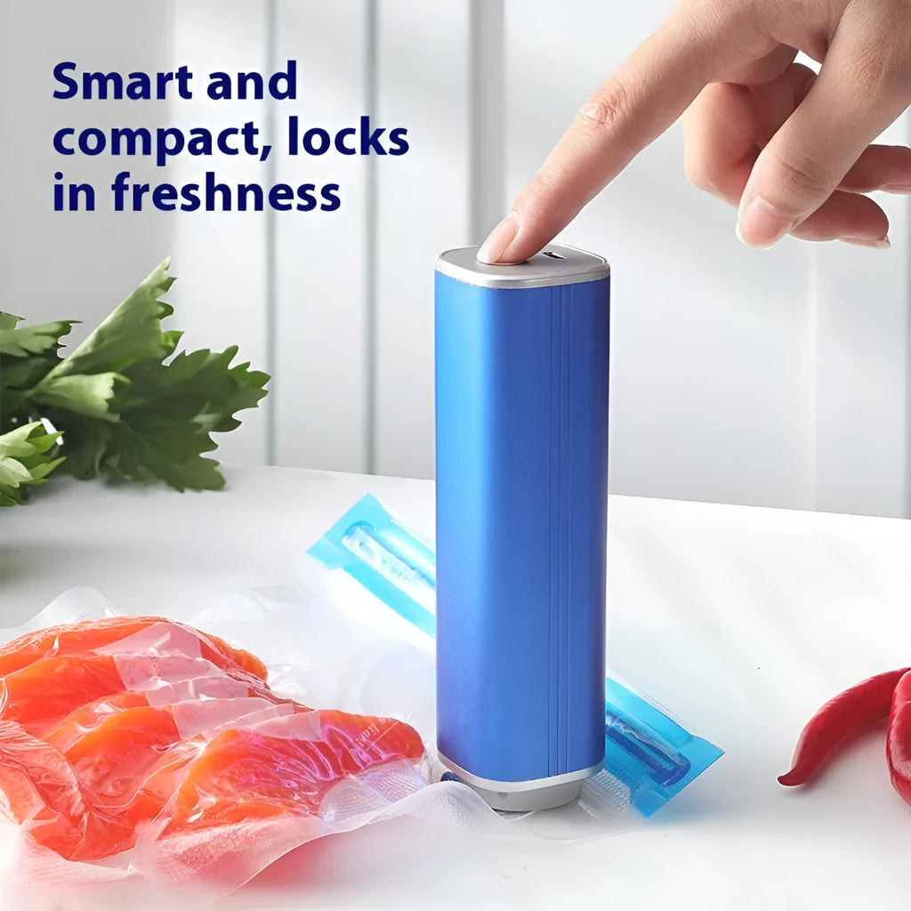 Automatic vacuum sealing machine handheld mini in black with aluminium alloy shell