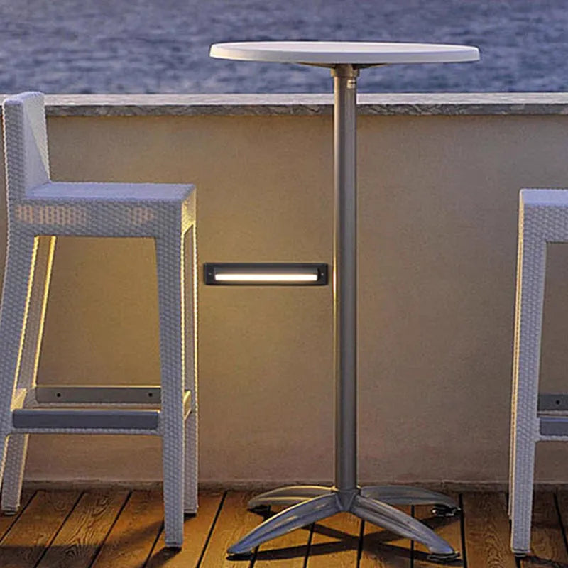 Black LED step lamp with aluminium shell, IP65 waterproof, for outdoor stairs and corridors