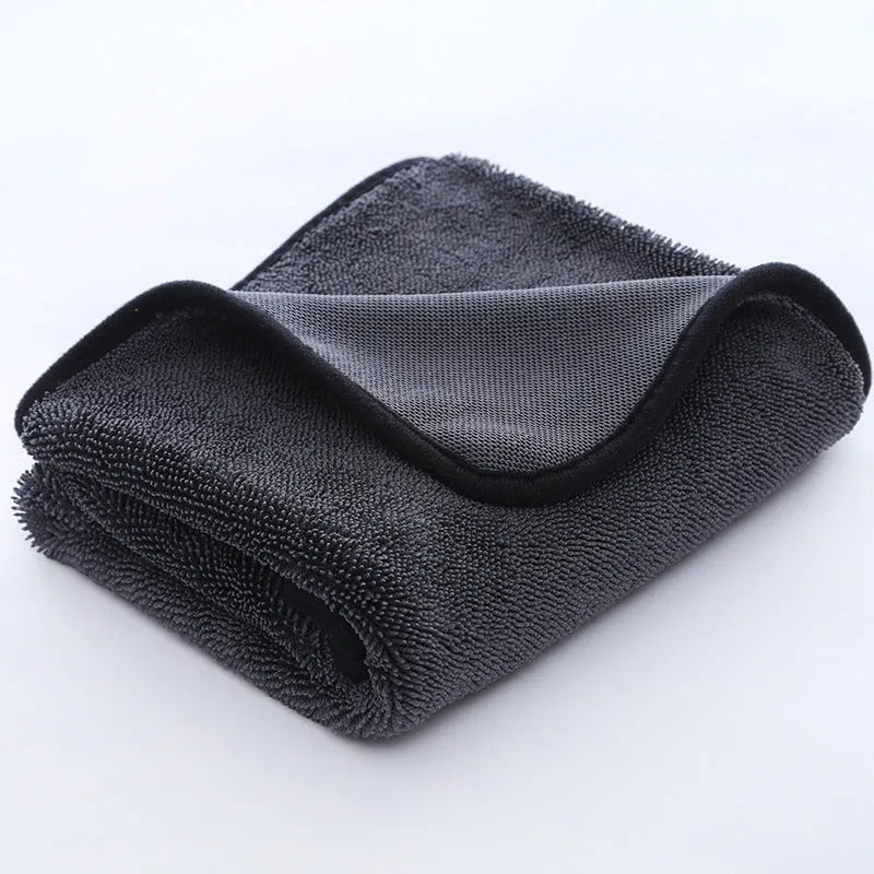 Korean fibre car cleaning cloth in grey colour with small braid twisted texture for automotive glass washing