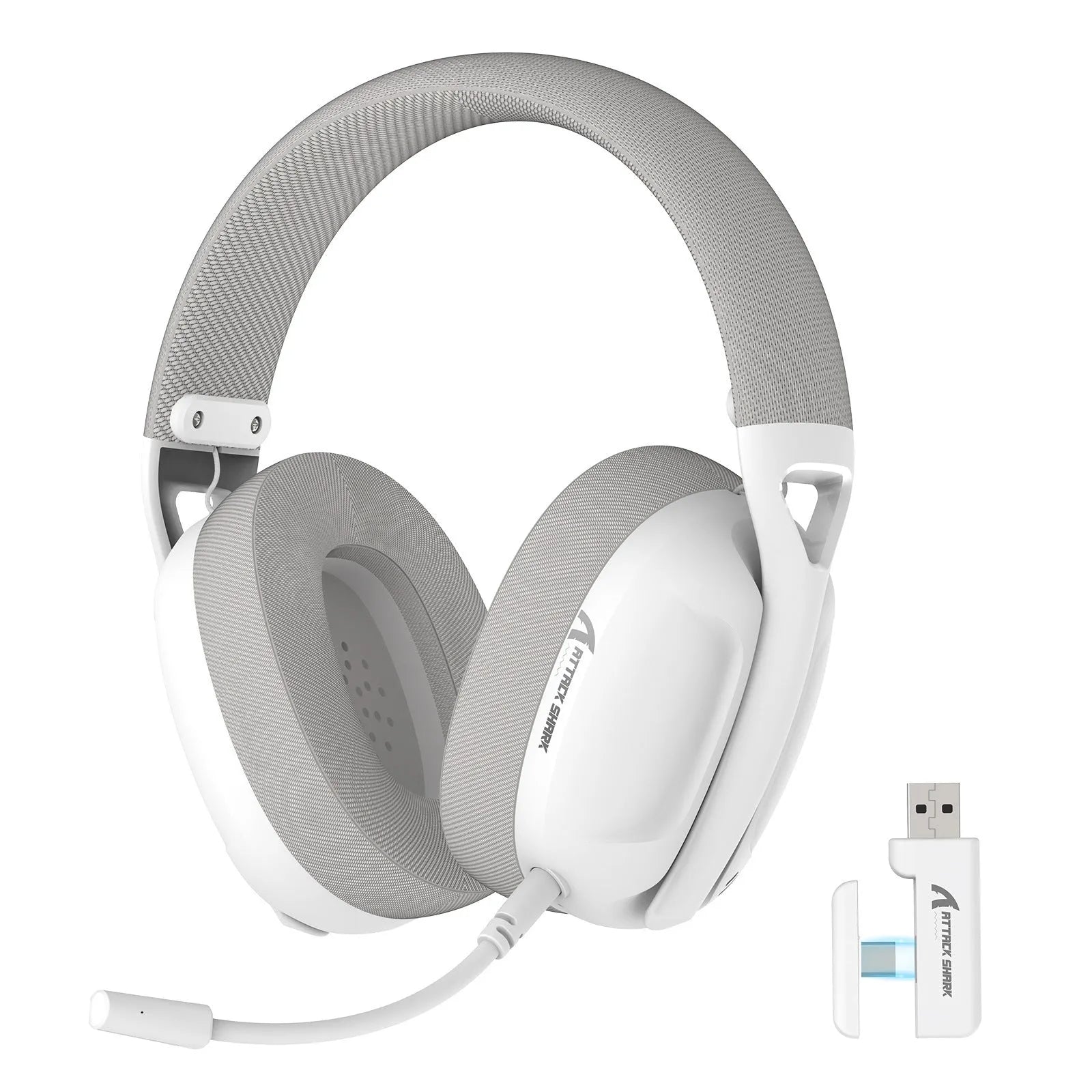 Attack Shark L80PRO wireless triple-mode gaming headset over-ear with microphone white colour