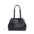 Women's genuine leather bucket bag in elephant gray with patchwork detail, large capacity underarm style