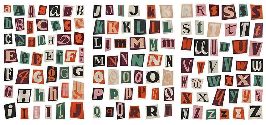 A4 sheet of colourful English alphabet, number, and word stickers in a cute style for decoration and organisation.
